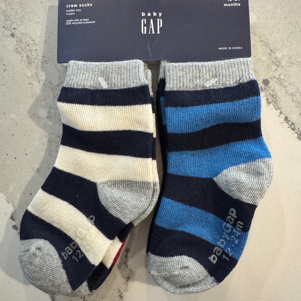 GAP Striped Crew Socks - Navy and Blue
